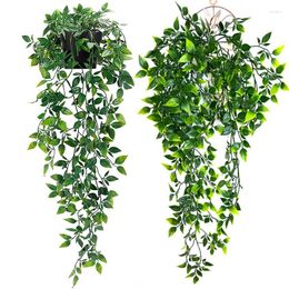 Decorative Flowers Artificial Plants Vines Hanging Ivy Green Leaves Wedding Party Room Home Garden Decoration Outdoor Fake Plant Wall