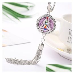 Key Rings Stainless Steel Hollow Aromatherapy Box Tassel Pendant Essential Oil Diffusion Per Home Interior Decorations Drop Delivery Jewellery