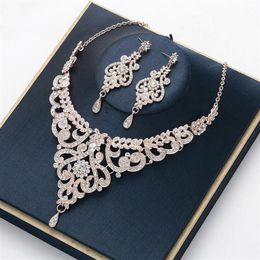 Necklace earring wet fashion accessories wedding bride bridesmaid birthday party dress jewelry flower design diamond-encrusted shi333j