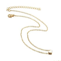 Pendant Necklaces Fashion Minimalist Smooth Heart Shaped Gold Sier Color Cute Charm Necklace For Women Drop Delivery Jewelry Pendants Dhv8Y