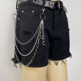 Belts Fashion Metal Waist Chains Crescent Moon Pendants Belt Loop Decorations Hip Hop Style Trousers Jeans Accessories