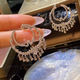 Dangle Earrings Luxury Peace Pigeon Shape Full Pave Crystal Zircon Fashion Jewelry For Women Drop Earring Party Favors