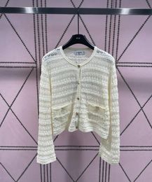 23ss designer sweater women lace knit sweaters womens long sleeve hollow out cardigan