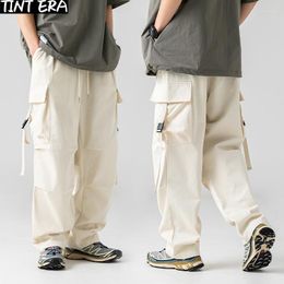 Men's Pants TINT ERA Techwear Cargo Men Oversize Wide Leg Trousers Male Summer Tracksuit Hip Hop Loose Casual Japanese Streetwear