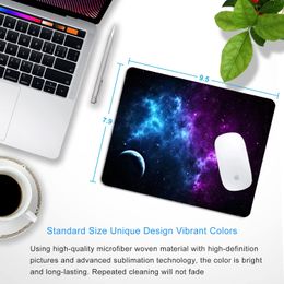 Blue Purple Galaxy Mouse Pad Personalized Design Planets Stars Nebula Computer Mouse Pads Washable Non-Slip Rubber Mousepad