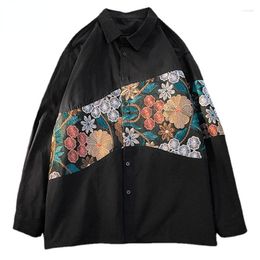 Men's Jackets Spring Varsity Jacket Men Harajuku Embroid Flower Patchwork Casual Korean Style Loose Coat Unisex Oversize Streetwear