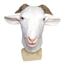 1Pc Christmas Creative Simulation Goat Head Shape Mask Party Trick Funny Prop Mask Children Toys Animal Latex Mask