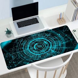 Science and Technology Art Printing 80x40cm Mouse Pad Gamer Accessory Hot Desk Pads Computer Lock Edge Keyboard Non-Slip Mat