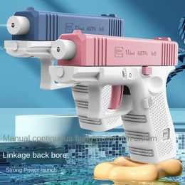 Sand Play Water Fun Mini Manual Water Gun Glock Summer Swimming Water Play Toys Kids Gun Continuous shooting outdoor fun 230721