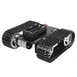 ElectricRC Car Smart Robot Tank Chassis Tracked Platform T101 with Dual DC 12V 350rpm Motor for Arduino DIY Toy Part 230724