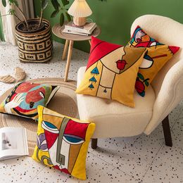 Pillow Case Printed polyester Picasso graffiti art painting cushion cover home decoration party car bedding sofa 230724