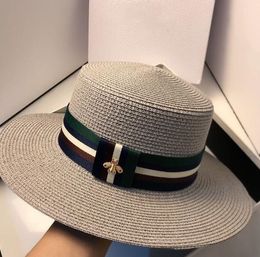 Classic Hat Multi-Color Stripe Flat Top Hat Summer Fashion Korean Travel Sun-Proof Anti-DDoS Big Brim Straw Hat Women