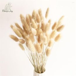 Decorative Flowers 60PCs Tail Grass Natural Dried For Home Decor Colourful Wedding Artificial Plant Boho Party Decortaion