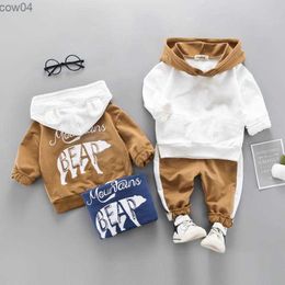 Children Active Clothing Autumn Spring Toddler Boy Sports Set Baby Hoodie Letter Top Pants 2pcs Outfit Kid Solid Color Tracksuit L230625