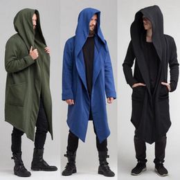 Men's Hoodies Men Hooded Sweatshirts Black Hip Hop Mantle Fashion Jacket Long Sleeves Cloak Coats Outwear Zip Up Hoodie