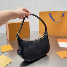 Women's handbag designer shoulder bag fashion underarm bag leather printed crescent bag casual crossbody bag luxury letter small square bag advanced elegant purse