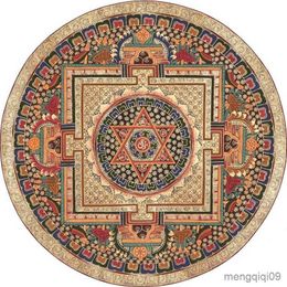 Carpets Nordic Round Printed Carpet Modern Living Room Rug Coffee Table Foot Pad Bedroom Floor Mat Bay Window Chair Mat R230725