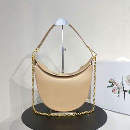 Half Moon Tote Bag Fashion Shoulder Bags Women Handbags Solid Colour High Quality Metal Hardware Chain Crossbody Purse Magnetic Buckle Large Capacity Totes