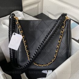 10A Mirror Quality Designers 26cm Tote Bags Womens Quilted Hobo Black Purse Luxurys Real Leather Handbags Fashion Shopping Bag Shoulder Box Bag With Chip