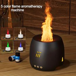 1pc New 180ml Portable Cool Mist Usb Led Change 5 Colour Room H2o Air Fire Flame Humidifier Aroma Essential Oil Diffuser Humidifier