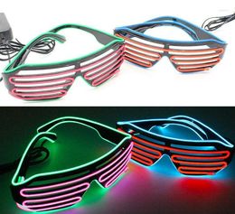 Party Decoration 50pcs Fashion Multicolor Eyeglass Cold Lights El Wire Led Light Glasses Cheerleading Cheer Props Christmas Gift Dhl