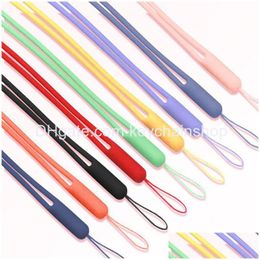 Key Rings Colorf Sile Phone Strap Cord Sport Lanyards For Fashion Rubber Keychains Cell Charms Drop Delivery Jewellery Dhuy2