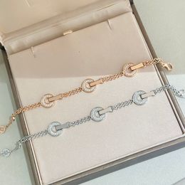 Designer Charm Bracelet for Women Circle Diamond Chain Bracelets B Mens Classic Nail Bracelet Silver Jewelry Gold Jewlery Bangle 237243C