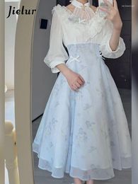 Casual Dresses Summer Lace Floral Elegant Party Dress Women Lolita Vintage Midi French One Piece Korean Fashion Chic