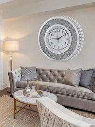 Wall Clocks 16inch Diamond Decorative Clock Living Room Fashionable Home Silent Watch Modern Round Ornament Decoration
