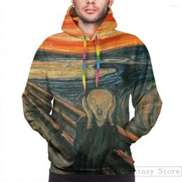 Men's Hoodies Mens Sweatshirt For Women Funny The Scream Edvard Munch Print Casual Hoodie Streatwear