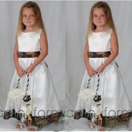 Long Camo Flower Girl Dresses For wedding Stain A Line Cute Pageants Gowns for Girls First Holy Communion Dresses262M