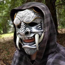 1/4Pcs Prajna Mask Adult Unisex Halloween Face Mask Japanese Hannya Demon Oni Samurai Kabuki Prajna Devil Mask Latex Party Masks