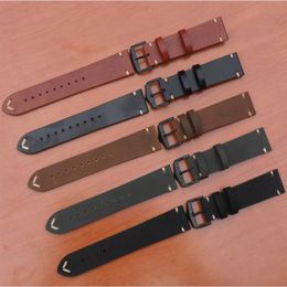 Spot whole explosion models hand-worn leather strap Crazy horse leather cow shin leather strap 22mm hand stitched strap237y