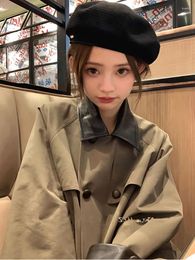 Women's Trench Coats British Style Double Breasted Khaki Coat 2023 Spring And Autumn Dress Small Man Korean Version Casual Long Sleeve