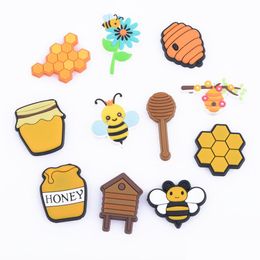 Shoe Parts Accessories Factory Wholesale Summer Bee Flower Soft Pvc Rubber Clog Charms For Christmas Gift Drop Delivery Otaow
