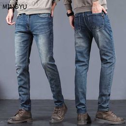 Men's Jeans 2023 Brand Clothing Biker Jeans Men Streetwear Long Slim Denim Pant Skinny Mid Waist Slight Elastic Cotton Trousers Male 27-36 L230724
