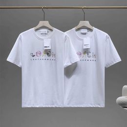 Men's T-Shirts 23 Year New Women's Colourful Cat Letter Printing Short Sleeve and Casual Half Summer Loose Thin Outwear