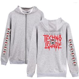 Men's Jackets Technoblade Hoodie Letter Graphic Casual Unisex Hip Hop Y2K Sweatshirts Loose Fashion Hoody Men Women Zip Outerwear