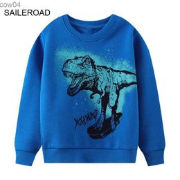 SAILEROAD 2022 Autumn Boys 2-7 Years Clothes Cotton Outerwear Cartoon Dinosaur Baby Tops Kids Toddler Hoodie Sweatshirts L230625