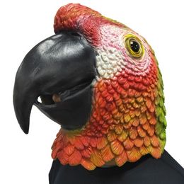 Novelty Parrot Mask Latex Animal Bird Head Mask For Halloween Costume Headgear Cosplay Party Props