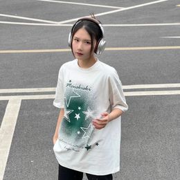 Womens TShirt Star Print Shortsleeved Tshirt Trend Loose Halfsleeved Casual Top Clothes Oversized T Shirt 230724