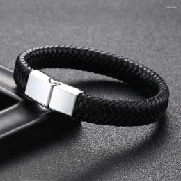 Link Bracelets 2023 Men Retro Dermis Weave Handiwork Fashion Magnetic Clasps Unisex Metal Electroplate