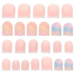 False Nails White Fake Nail Press Tips Women Wearable Fingernails Tablets Short Full Accessories Kit Glue