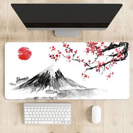 Japanese Style Mount Cherry Blossom Bird Sakura Mouse Pad Gamer XL Large Mousepad Desk Mats Natural Rubber Table Mat