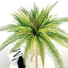 Decorative Flowers 50-65cm Tropical Artificial Persia Plants Fake Palm Tree Branch Tall Wall Hanging Green Plastic Leafs For Home Decoration