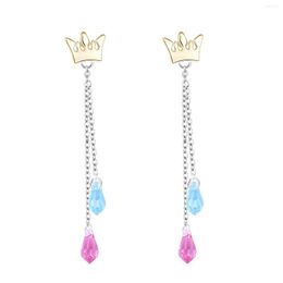 Stud Earrings ER-00246 Genuine Austrian Crystal Jewellery Allergy-free Long Crown Earring For Women 2023 Christmas Gift Drop