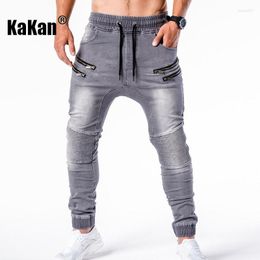 Men's Jeans Kakan - European And American Sports Zipper Decorated Spring Autumn Slim Fitting Long For Men K022-K65