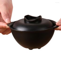 Bowls Microwave Ramen Bowl Instant Noodle With Lid For Binaural Handle Not Easy To Burn And Covered Design