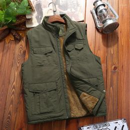 Men's Vests Mens Thermal Jackets 2023 Winter Vest Casual Fleece Warm Waistcoats Man Army Windbreaker Sleeveless Clothing