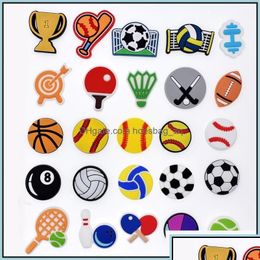 Shoe Parts Accessories Shoes Wholesale Football Sports Clog Charms Buckle Buttons Pins Wristband Bracelet Decoration Kids Teen Adty Dr Dhd3Y